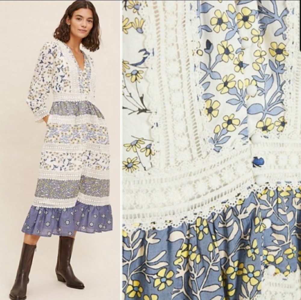 NWT Anthropologie  Roberta Midi dress.
